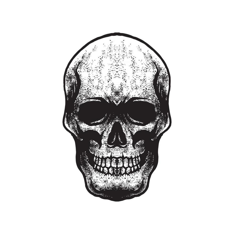 Skull head drawing vector