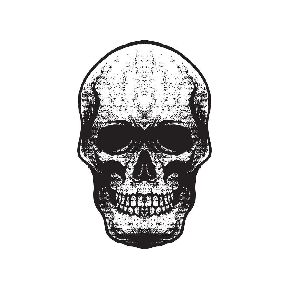 Skull head drawing vector