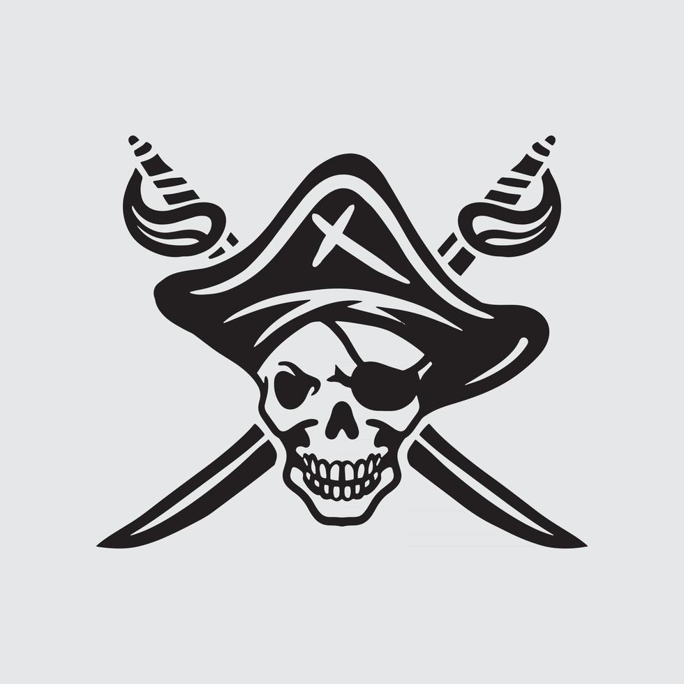 dibujo pirata calavera vector