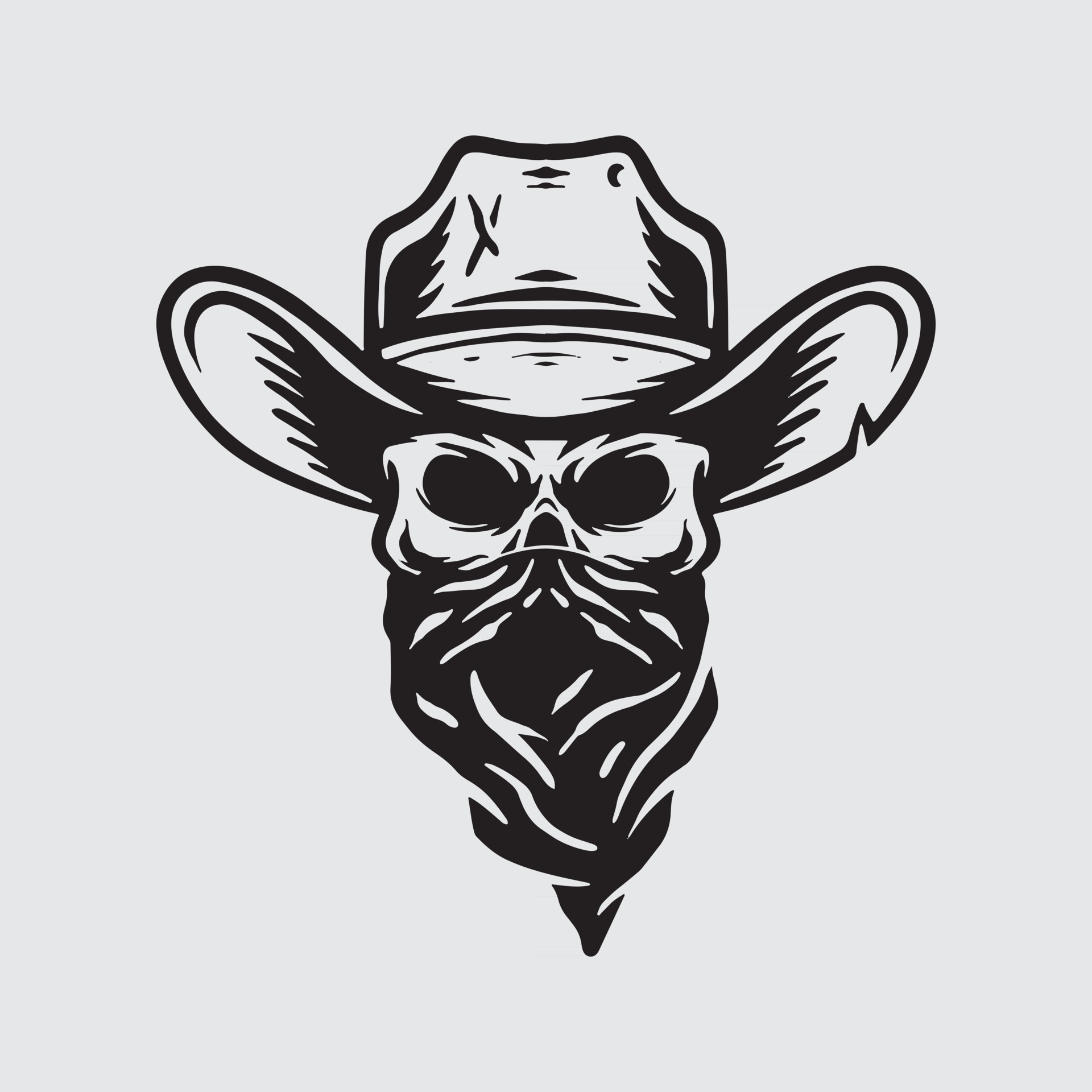 skull with cowboy hat