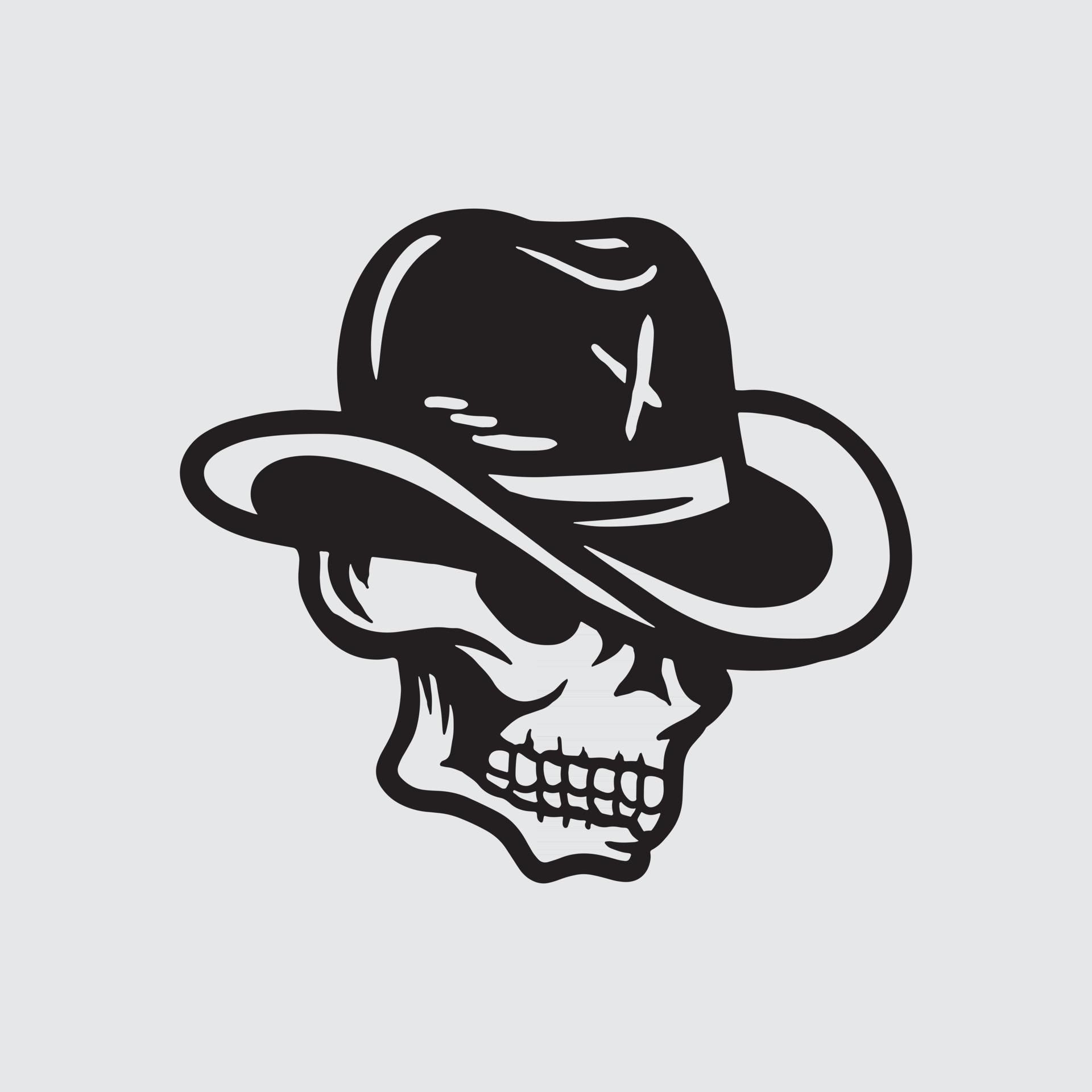 Skull cowboy drawing 2924787 Vector Art at Vecteezy