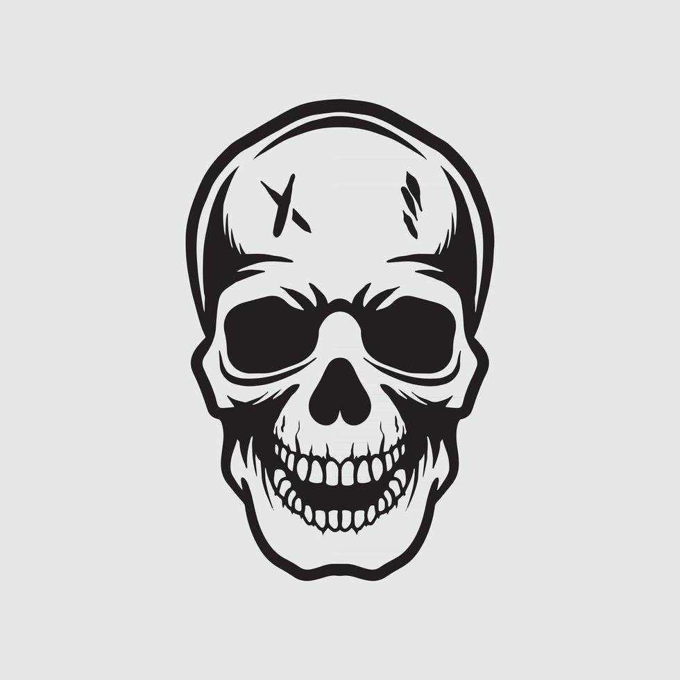 Skull head drawing vector