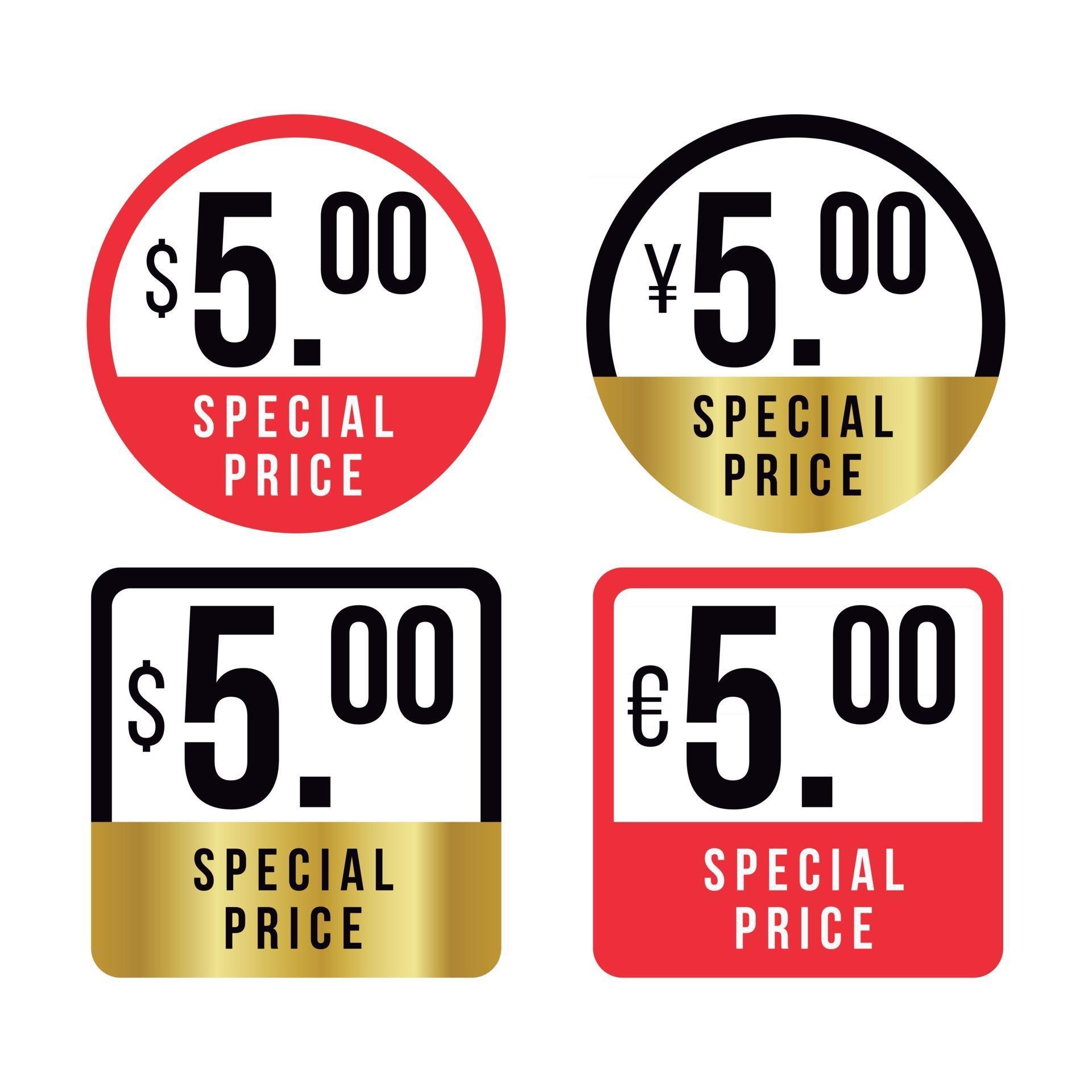 Circular and square price labels pack 2924806 Vector Art at Vecteezy