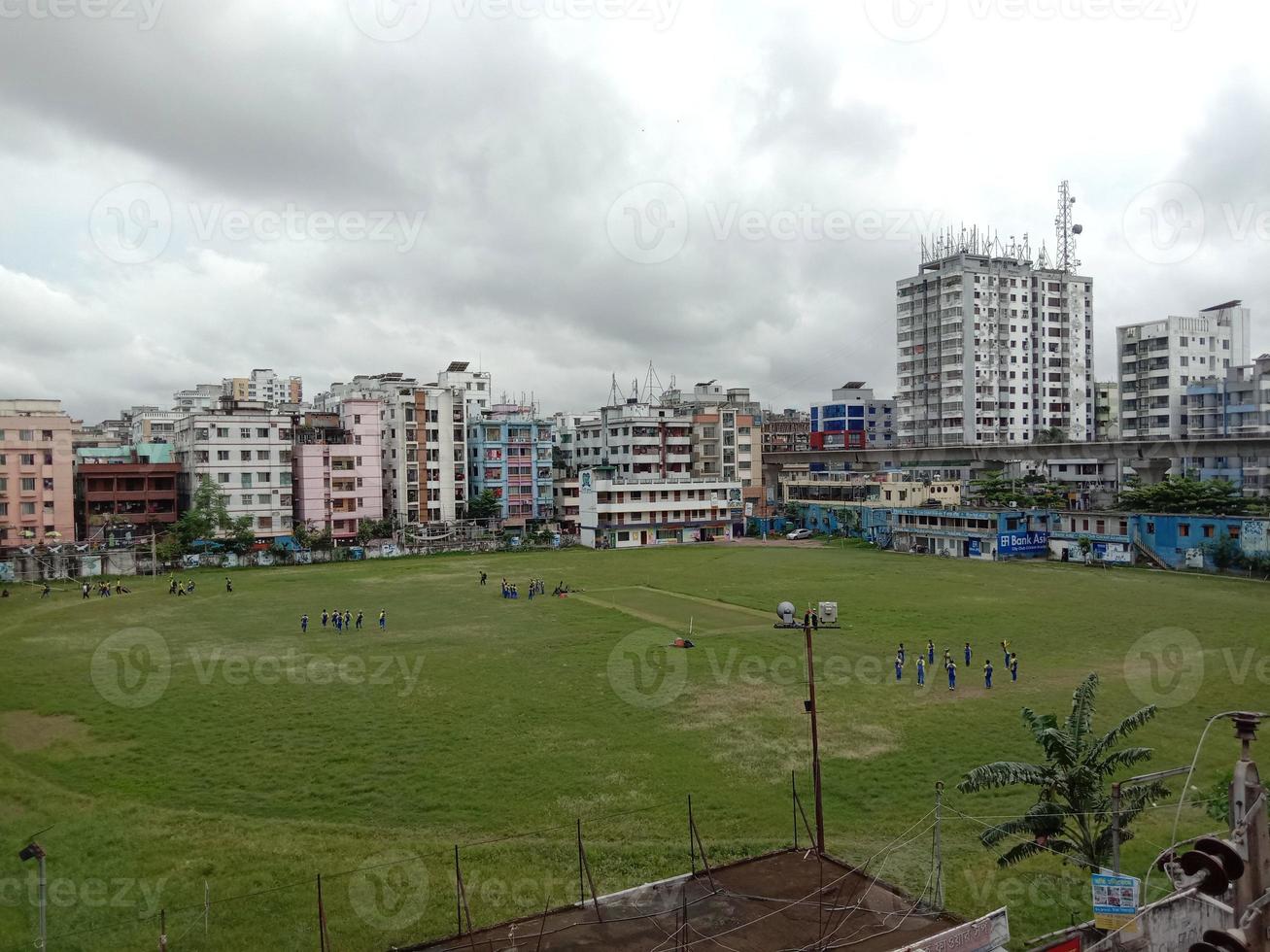 cricket stadium in Bangladesh with city view photo