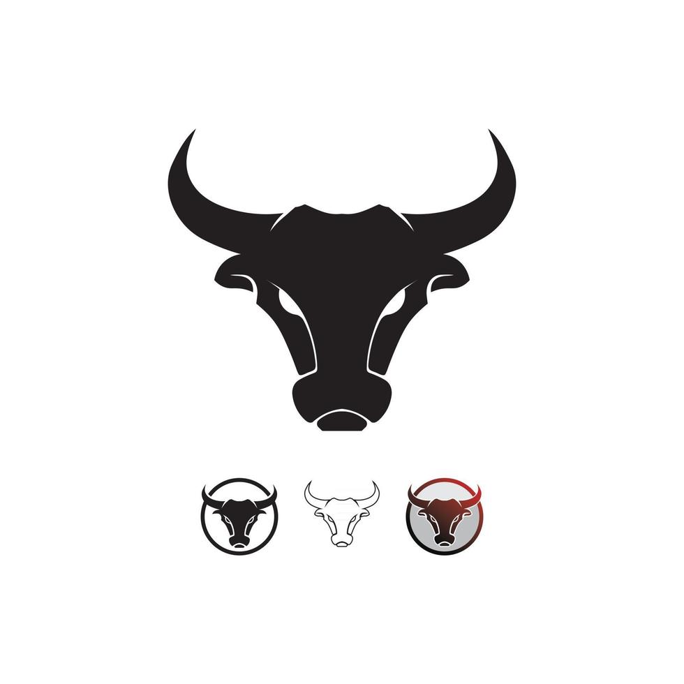 cabeza de toro y búfalo vaca animal mascota diseño de logotipo vector para deporte cuerno búfalo animal mamíferos cabeza logo salvaje matador