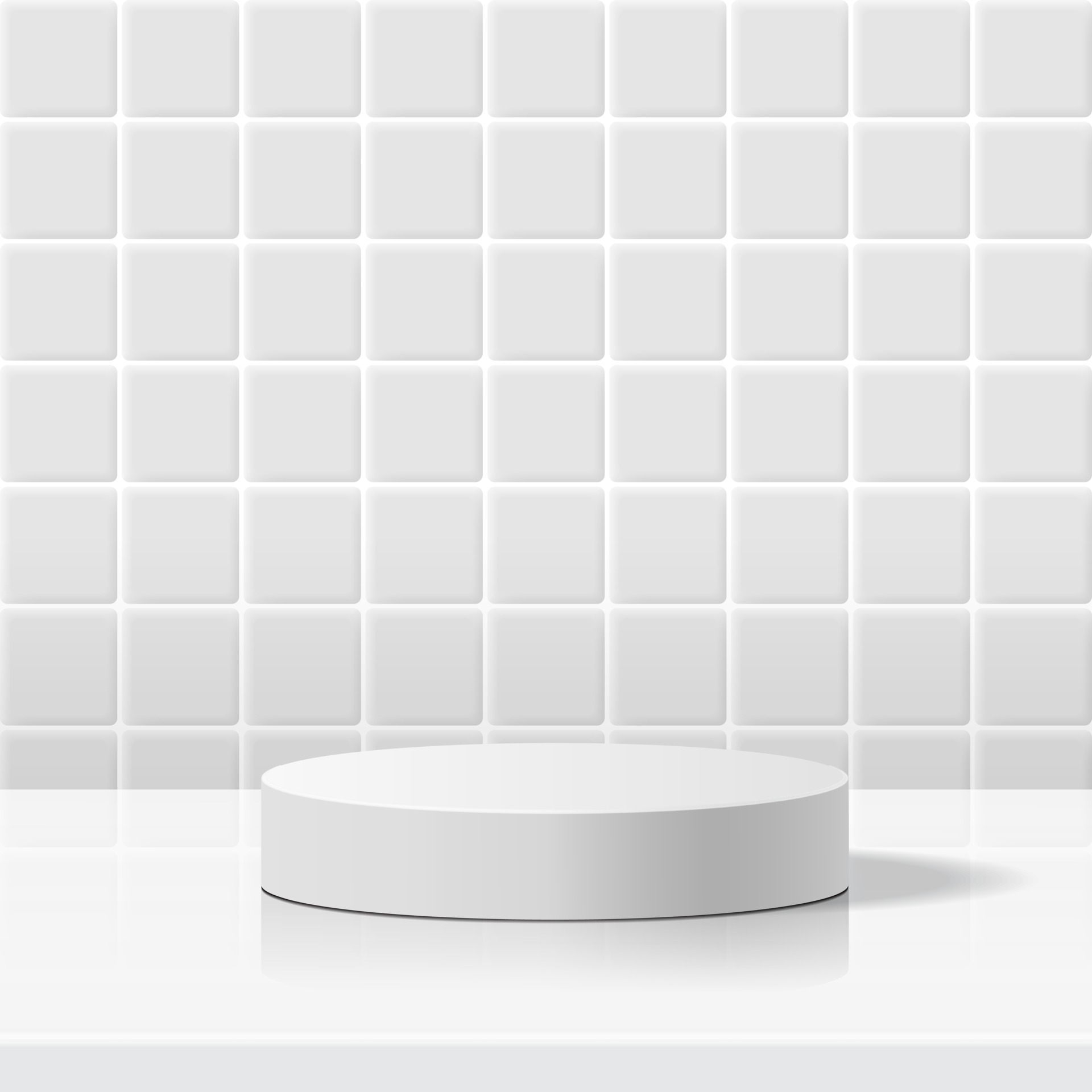 minimal scene with geometric forms. cylinder white podium in white
