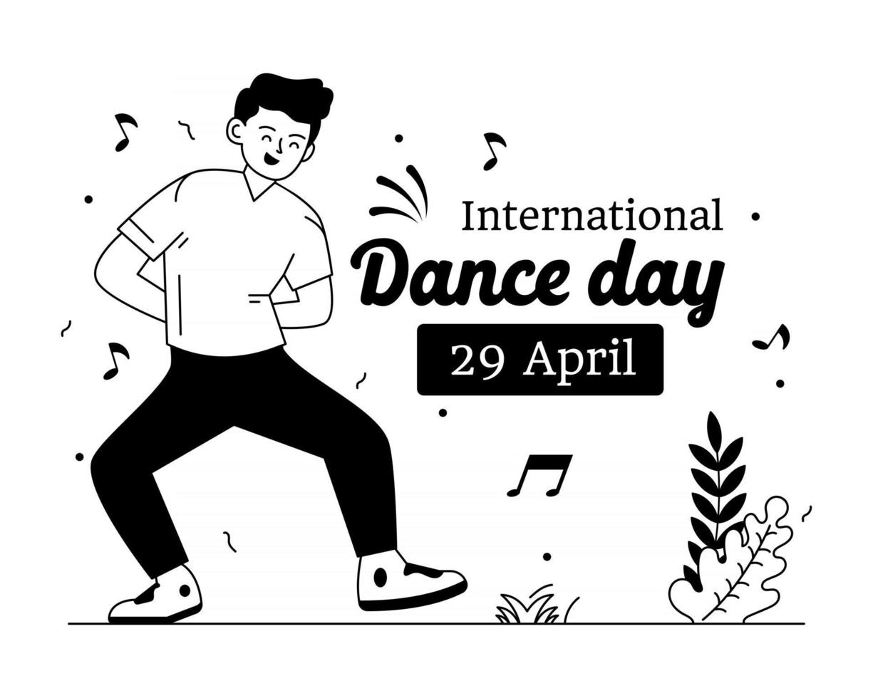 Dancing Boy On  International Dance Day vector