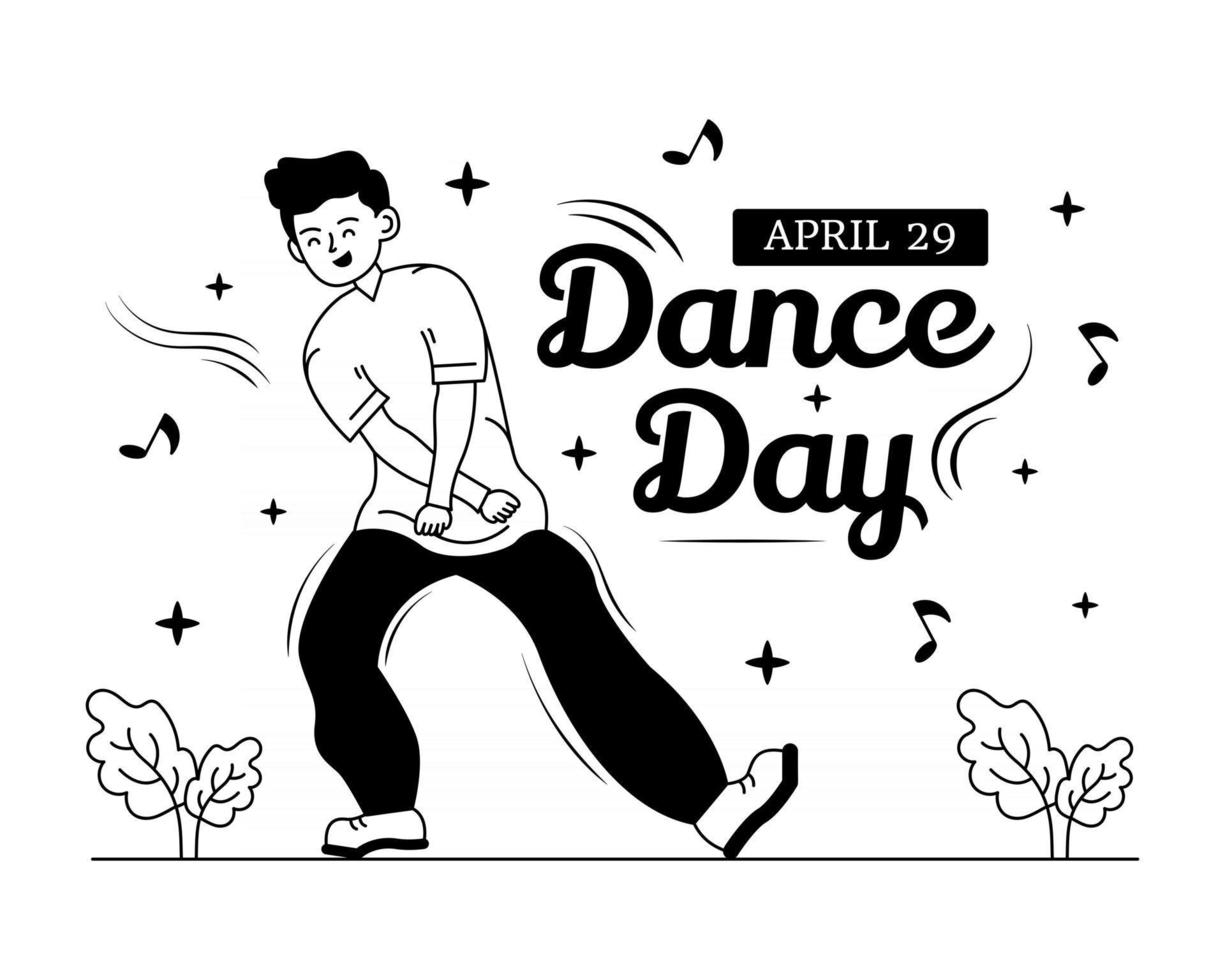 Dancing Boy On  International Dance Day vector