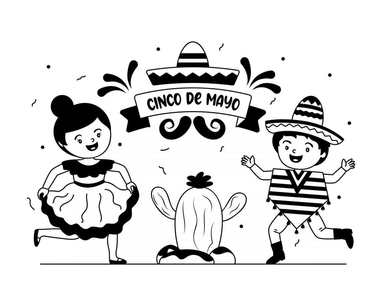 Cinco Dancing Girl vector