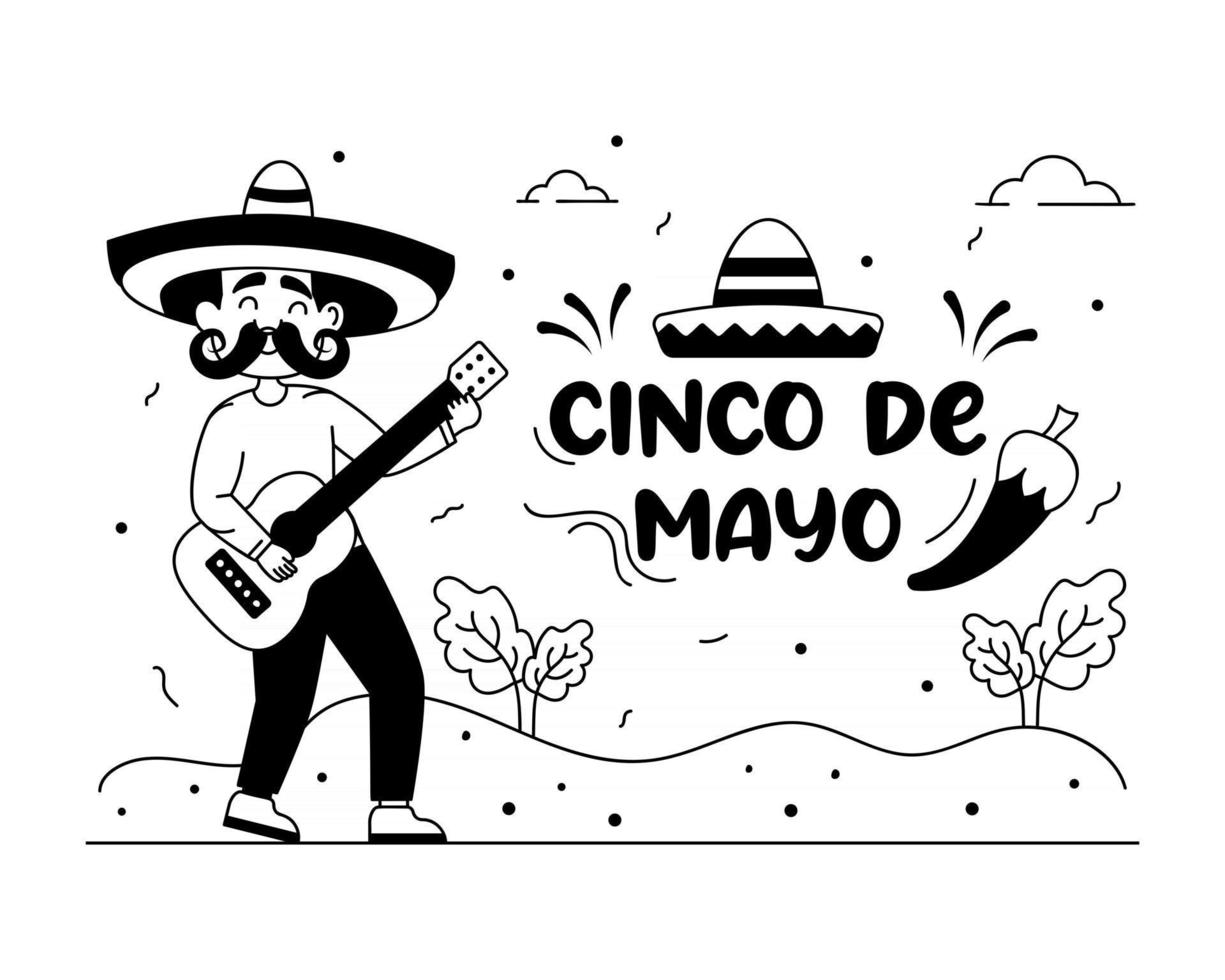 Cinco Guitar Player vector