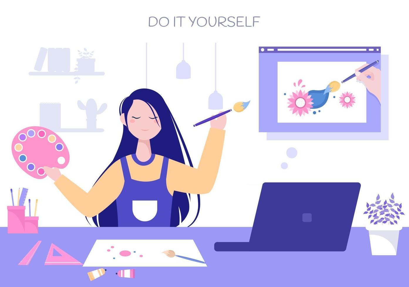 DIY Tools Do It Yourself Background Illustration For Home Renovation and Creative Projects vector