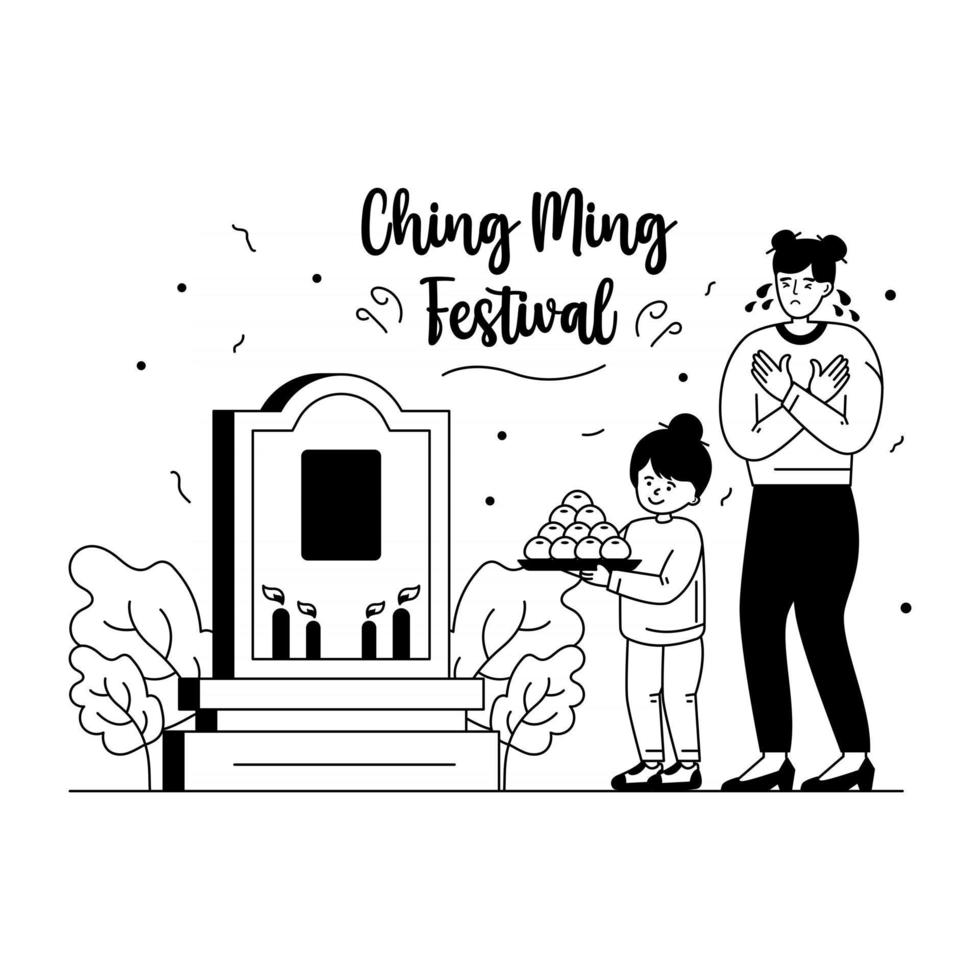 Chinese Tomb Offering vector