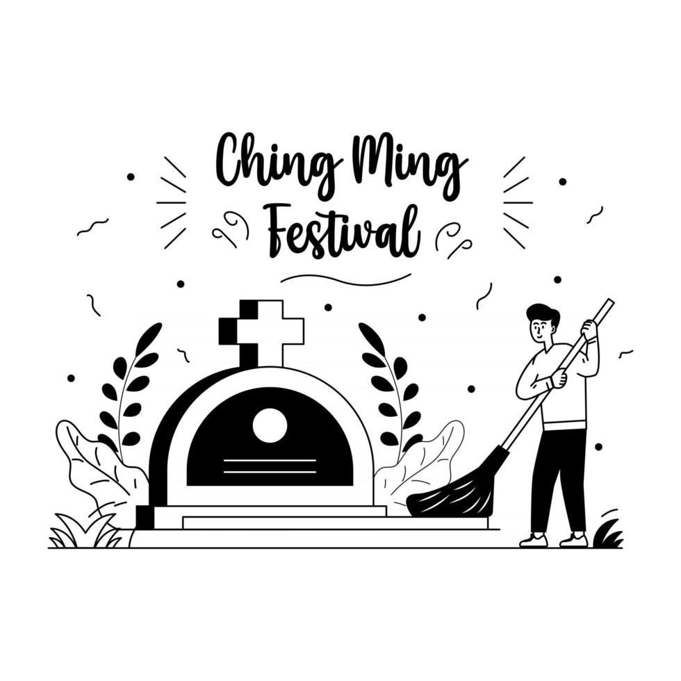 Ching Cemetery Cleaning vector