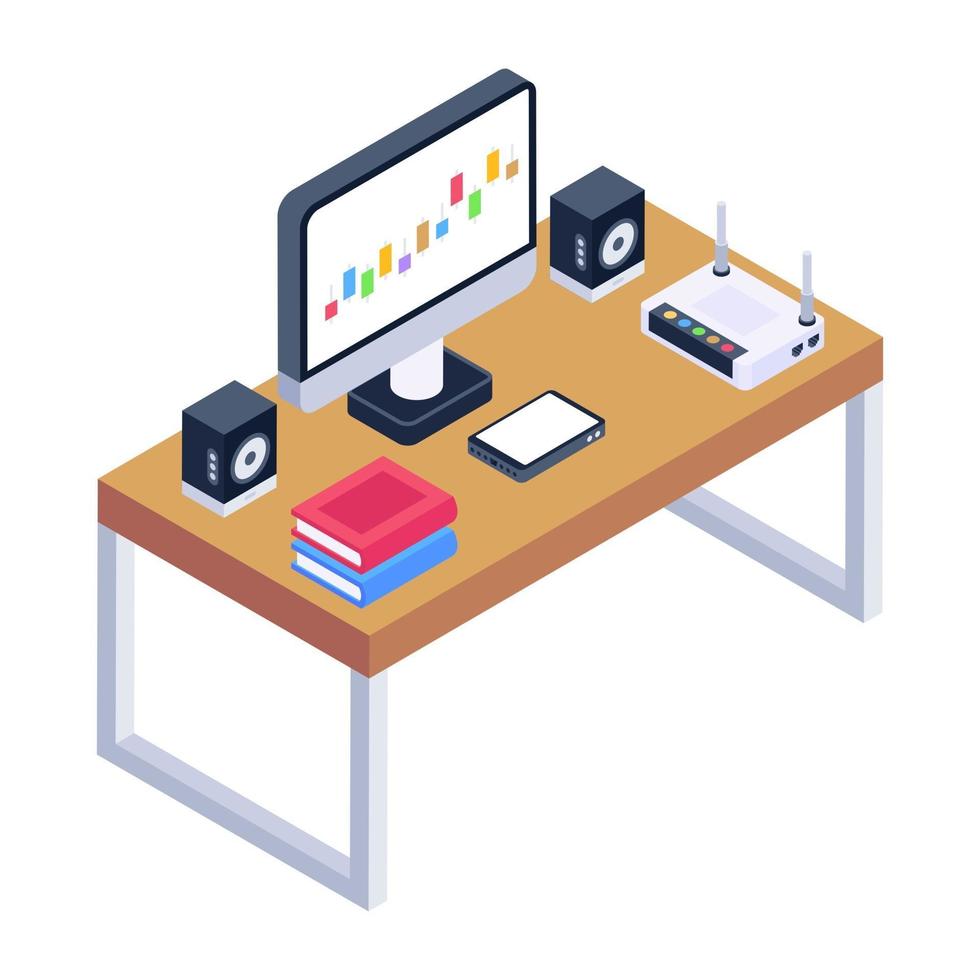 Office Room and Work Space vector