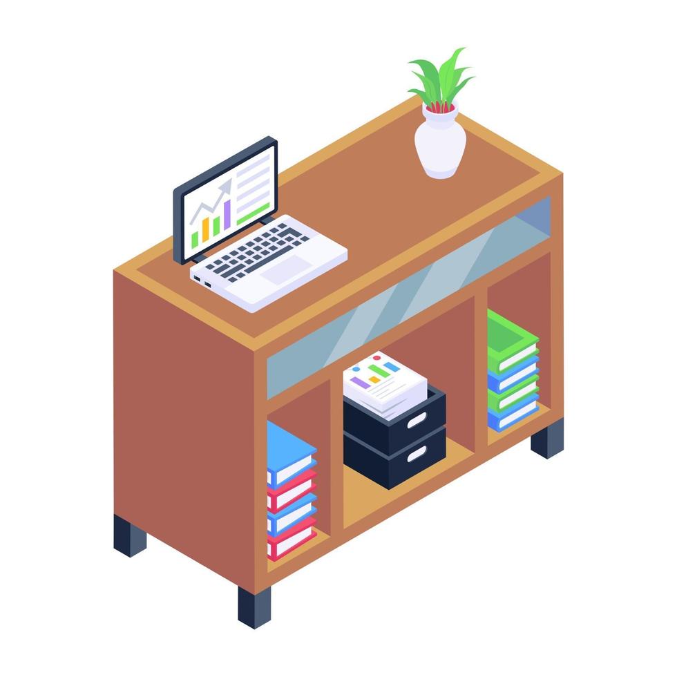 Office Books Rack vector