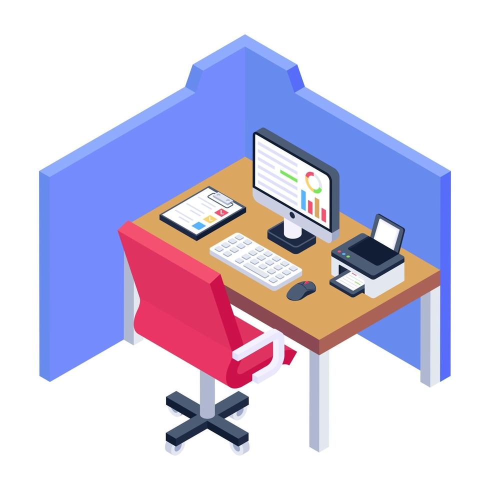 Office Room and Work Space vector