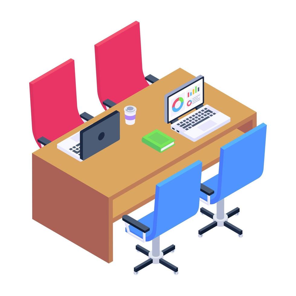 Office Room and Work Space vector