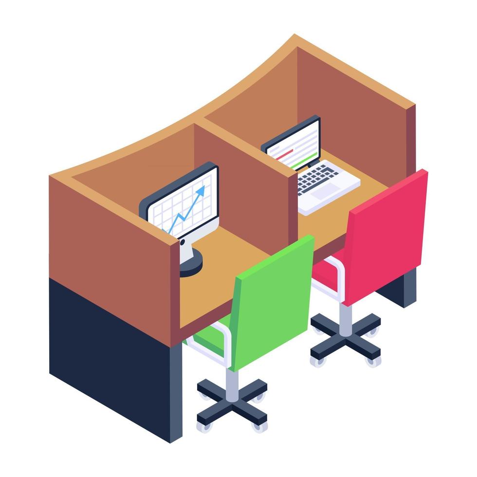 Office Room and Work Space vector