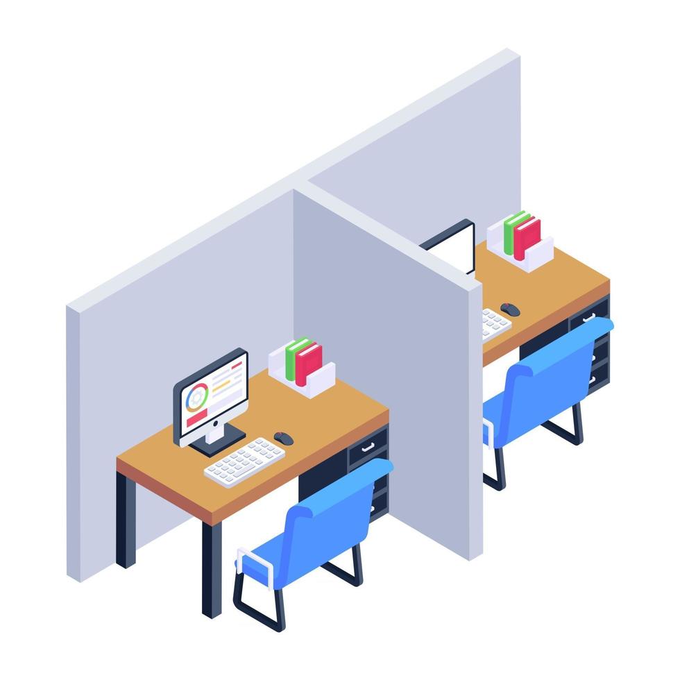 Office Room and Work Space vector