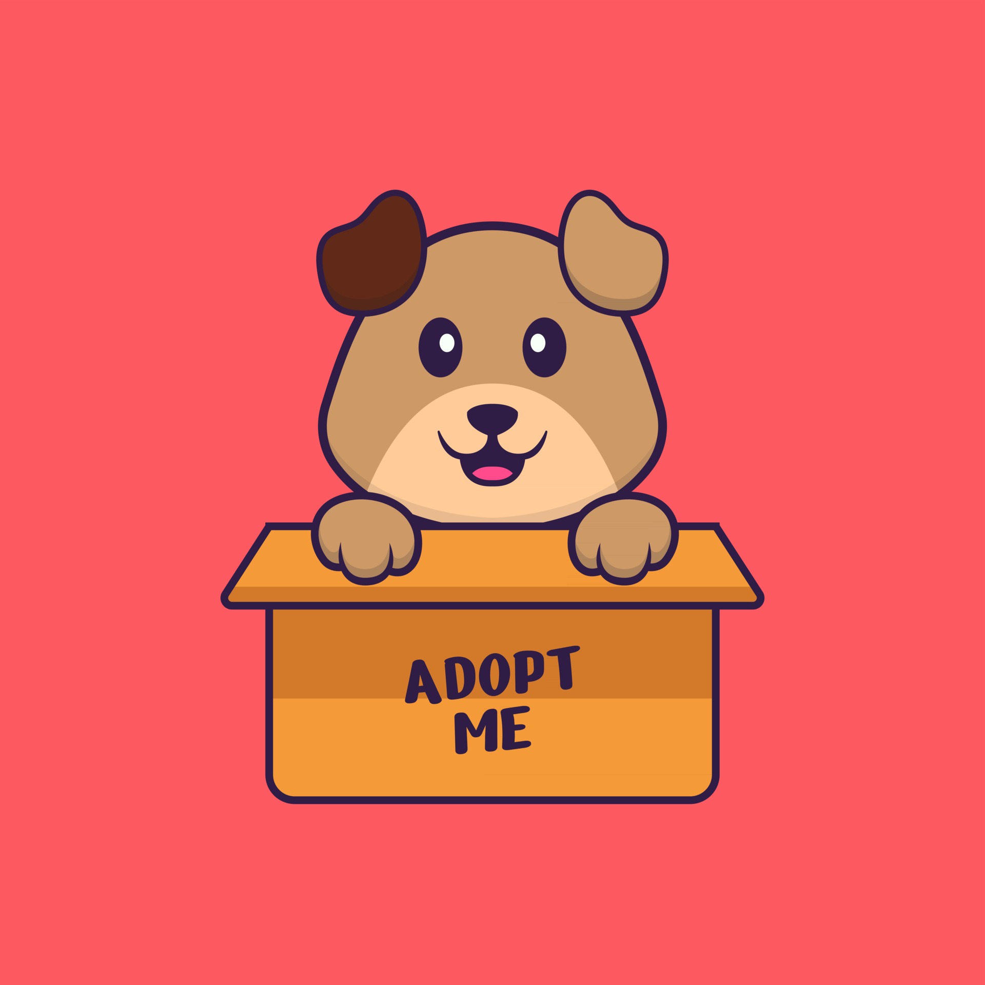 Cute fox holding a poster Adopt me. Animal cartoon concept isolated. Can  used for t-shirt, greeting card, invitation card or mascot. Flat Cartoon  Style 2872335 Vector Art at Vecteezy