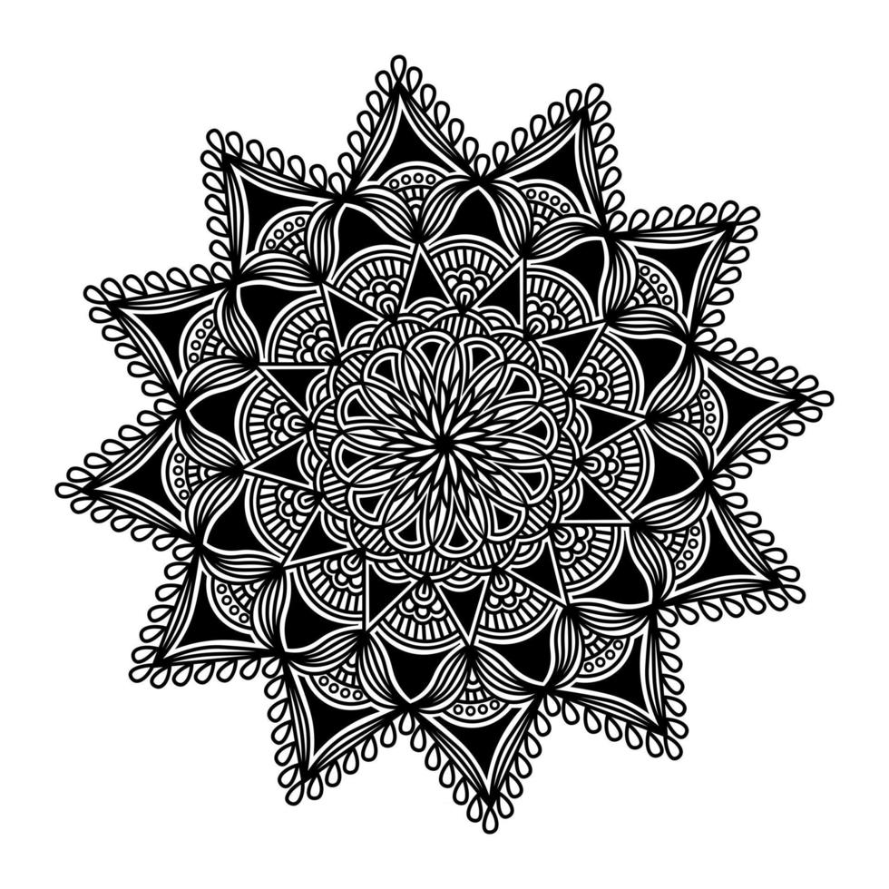 florecer el diseño de mandala espiritualidad para el fondo de henna vector