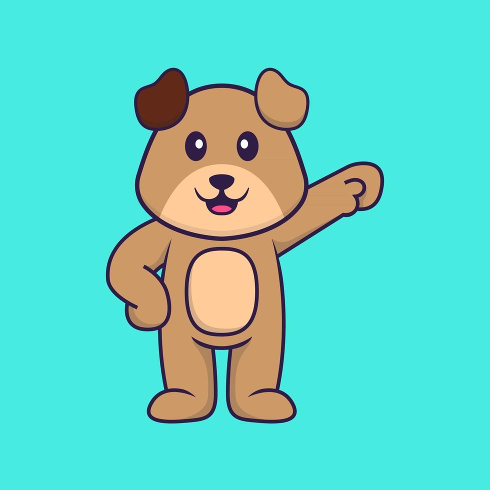 Cute dog hero. Animal cartoon concept isolated. Can used for t-shirt, greeting card, invitation card or mascot. Flat Cartoon Style vector