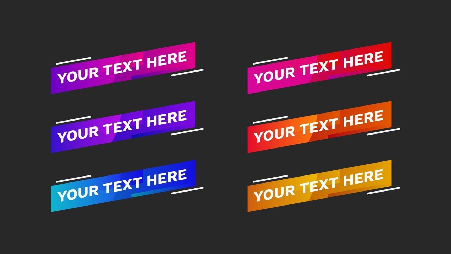 lower thirds pack with modern gradient color. set vector video strip title red banner background overlay