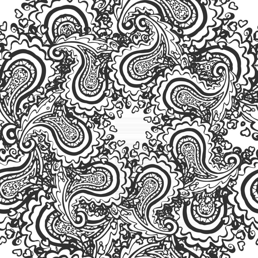 vector de fondo abstracto sin fisuras en blanco y negro con elementos florales. se puede utilizar para papel tapiz, rellenos de patrones, páginas web, texturas superficiales, impresión textil, papel de regalo.