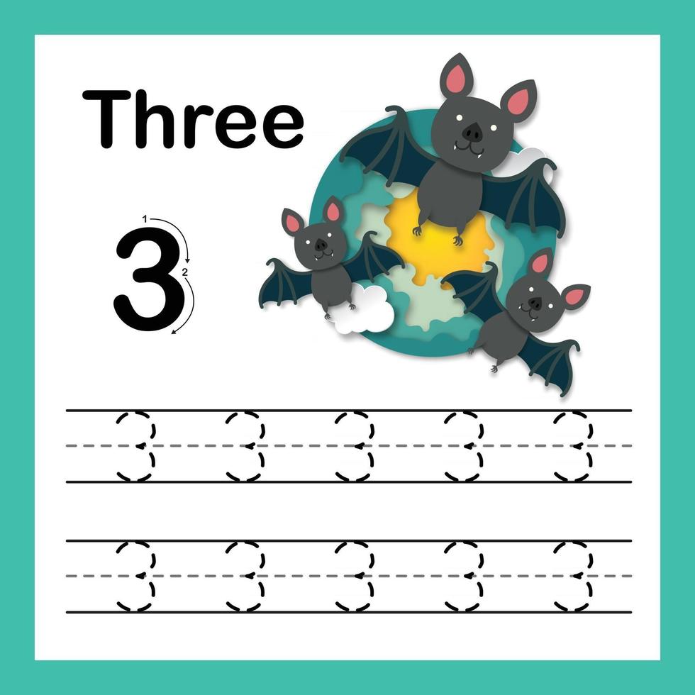 connecting dot and printable numbers exercise with lovely cartoon for preschool and kindergarten kids illustration vector 2926163 vector art at vecteezy