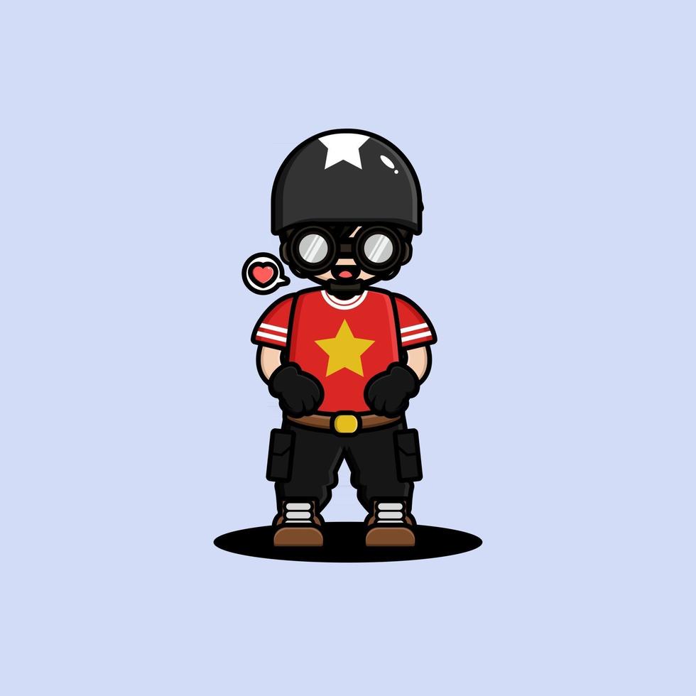 lindo diseño de personaje de hombre tanque vector