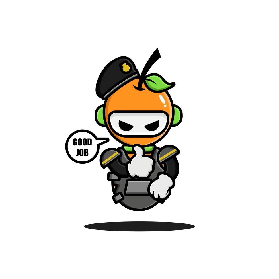 Orange robot wearing police uniform vector