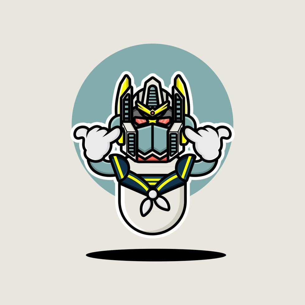 Marine robot character design vector