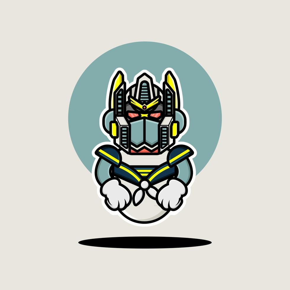 Marine robot character design vector