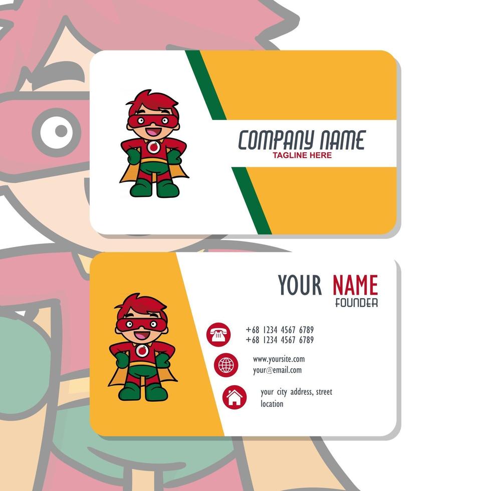 Vector Graphic of Business Card Design, with cute mascot tomato logo