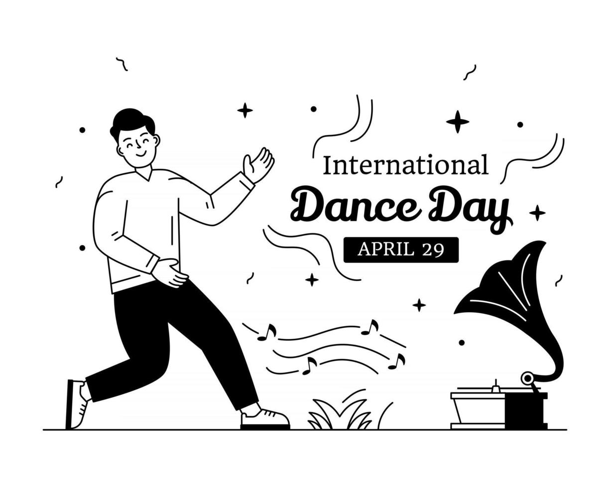 niño bailando en el día internacional de la danza vector