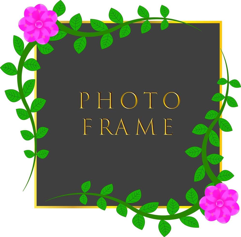 Creeper leaves floral frame vector illustration