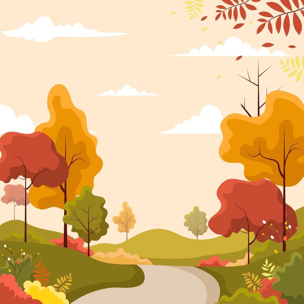 paisaje de otoño de belleza vector