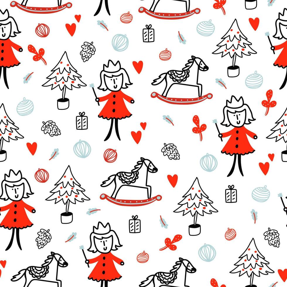 Seamless pattern background with merry Christmas icon. vector