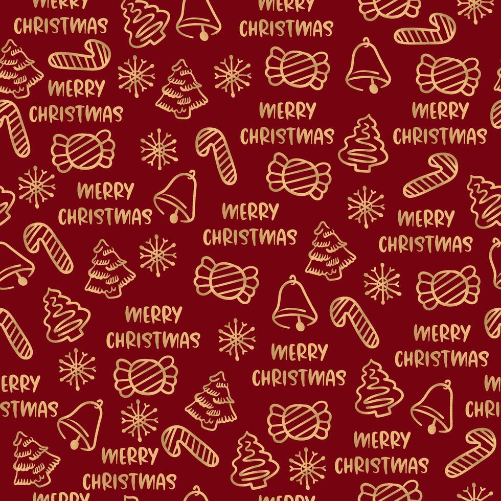 Seamless pattern background with merry Christmas icon. vector