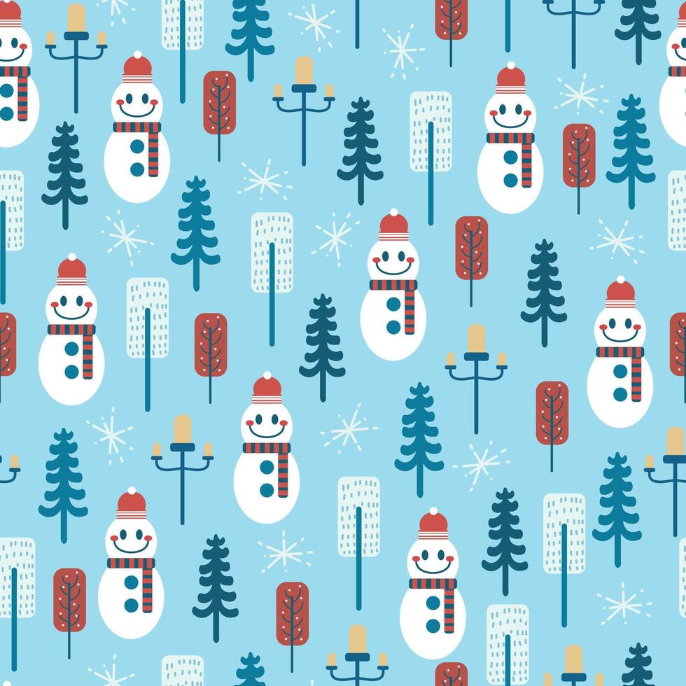 Seamless pattern background with merry Christmas icon. vector