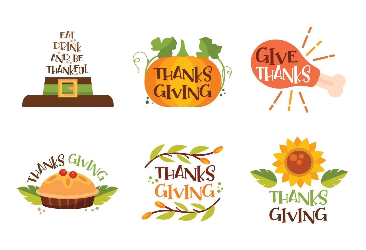 Thanksgiving day. Logo, text design. Typography for greeting cards and posters. Give thanks. vector