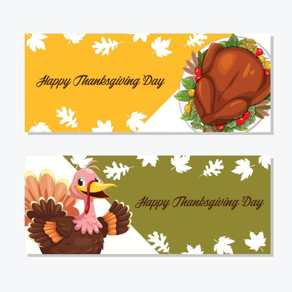 Happy Thanksgiving Day card with turkey. vector