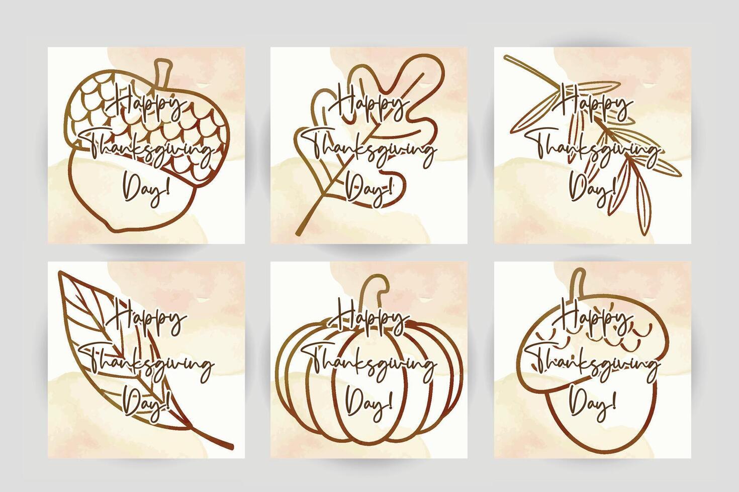 Happy Thanksgiving Day card or flyer with walnut, pumpkin and Maple Leaves. vector