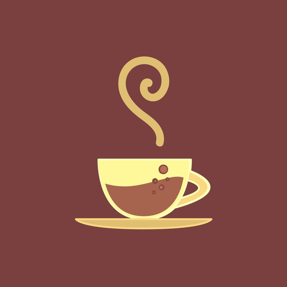 Vector poster, banner with hot coffee cup