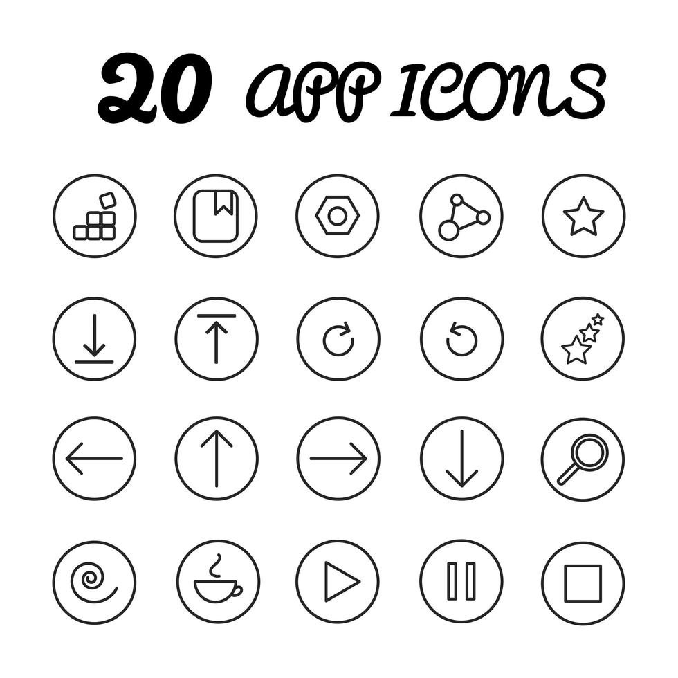 App icons set vector