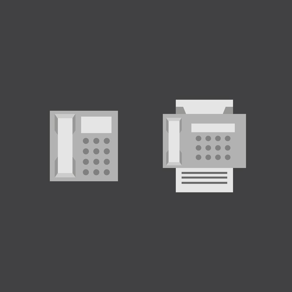 Telephone and fax icons vector