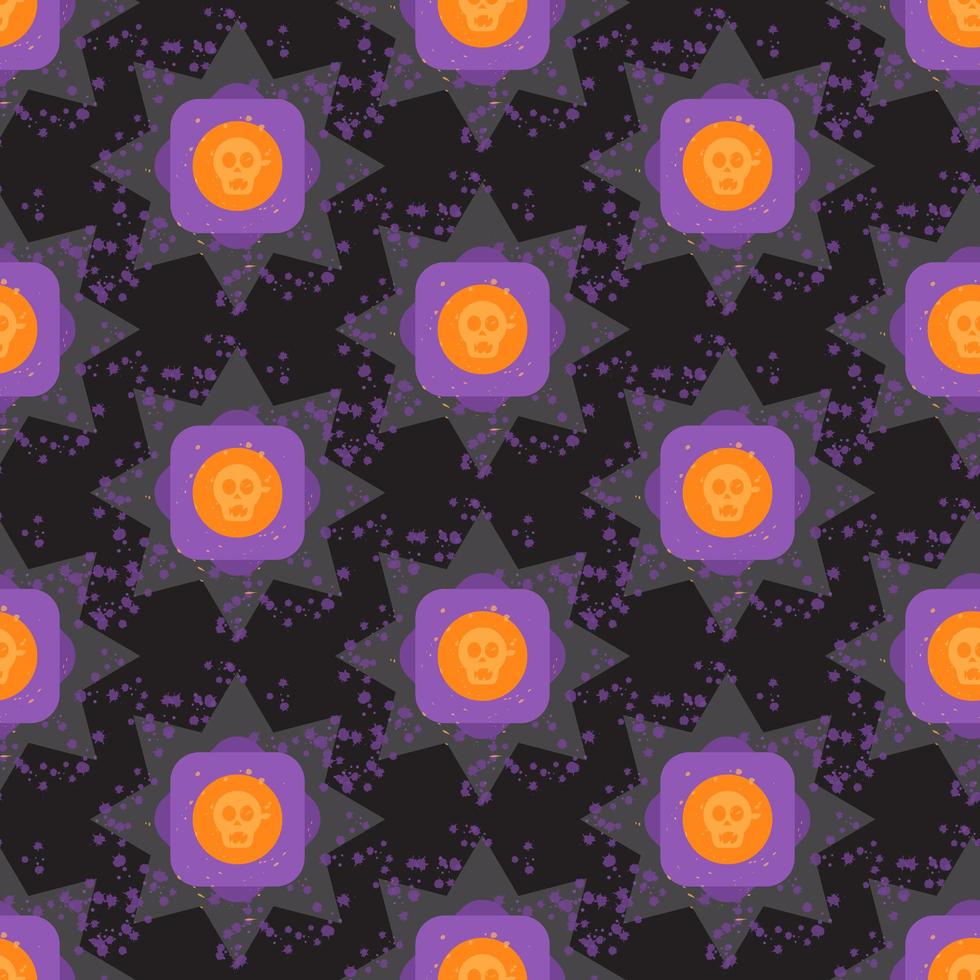 Grunge colorful halloween geometric seamless pattern vector
