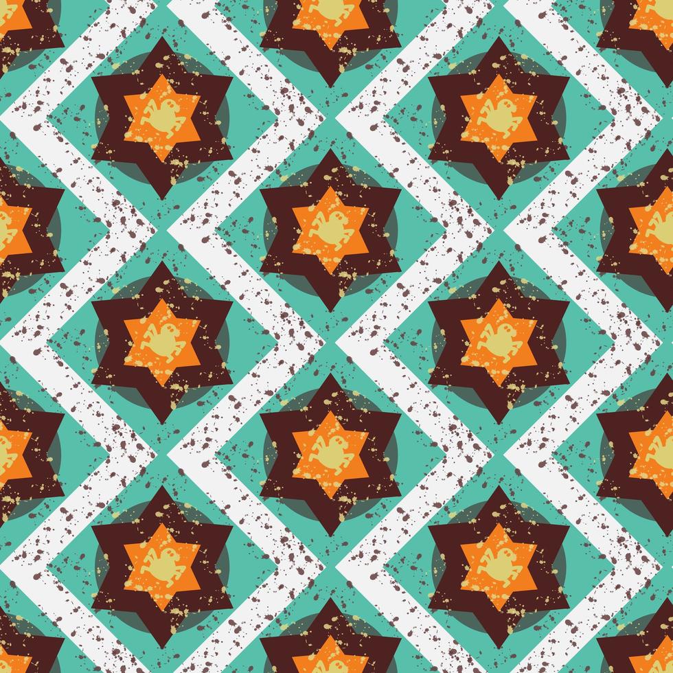 Grunge colorful halloween geometric seamless pattern vector