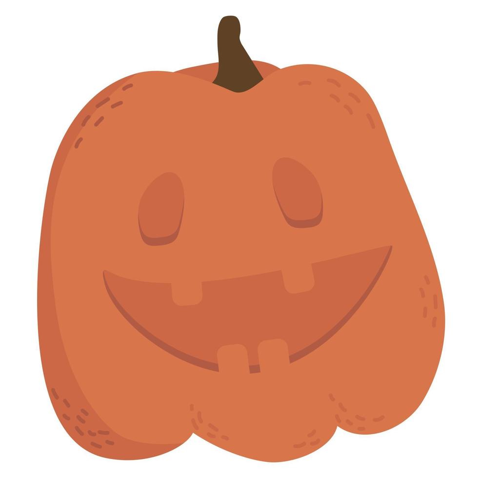 Orange pumpkin. Holiday Halloween Pumpkin Jack. Vector illustration