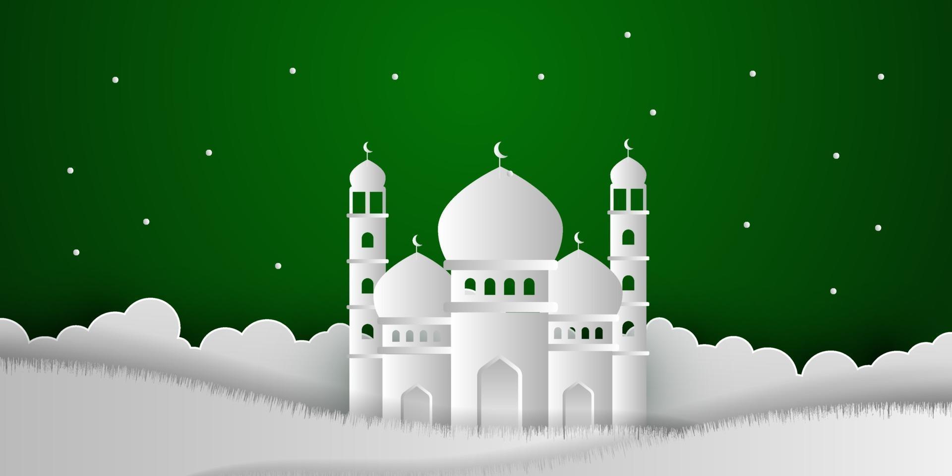 Eid Al Adha Background in Papercut style vector